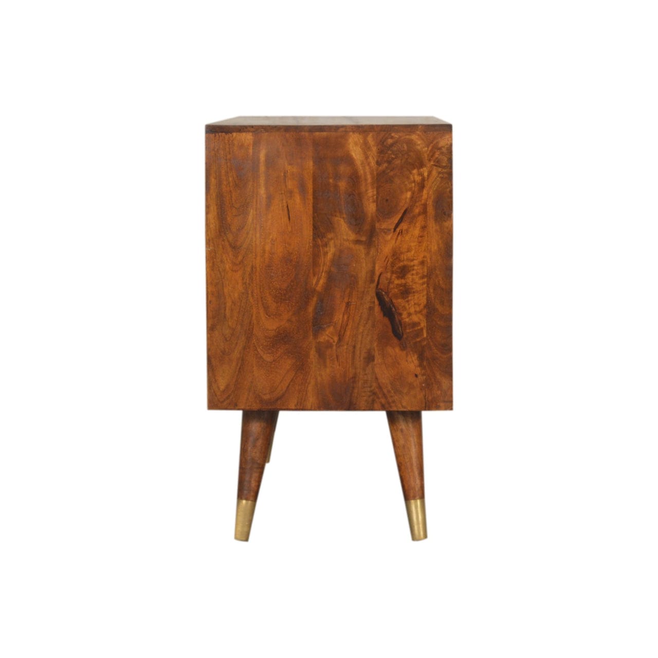 Manila Gold Sideboard - Solid Mango Wood Buffet Cabinet for Dining Room - product view 8 showing handcrafted solid mango...