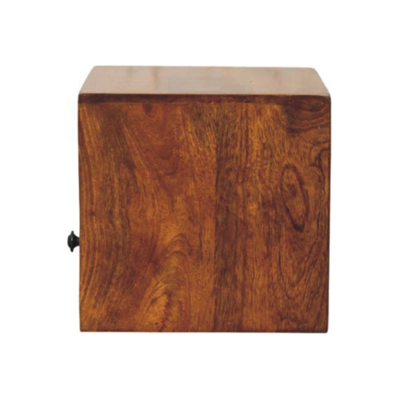 Mid-Century Modern 1-Drawer Chestnut Floating Nightstand - Solid Mango Wood Bedside Table for Bedroom - product view 8...