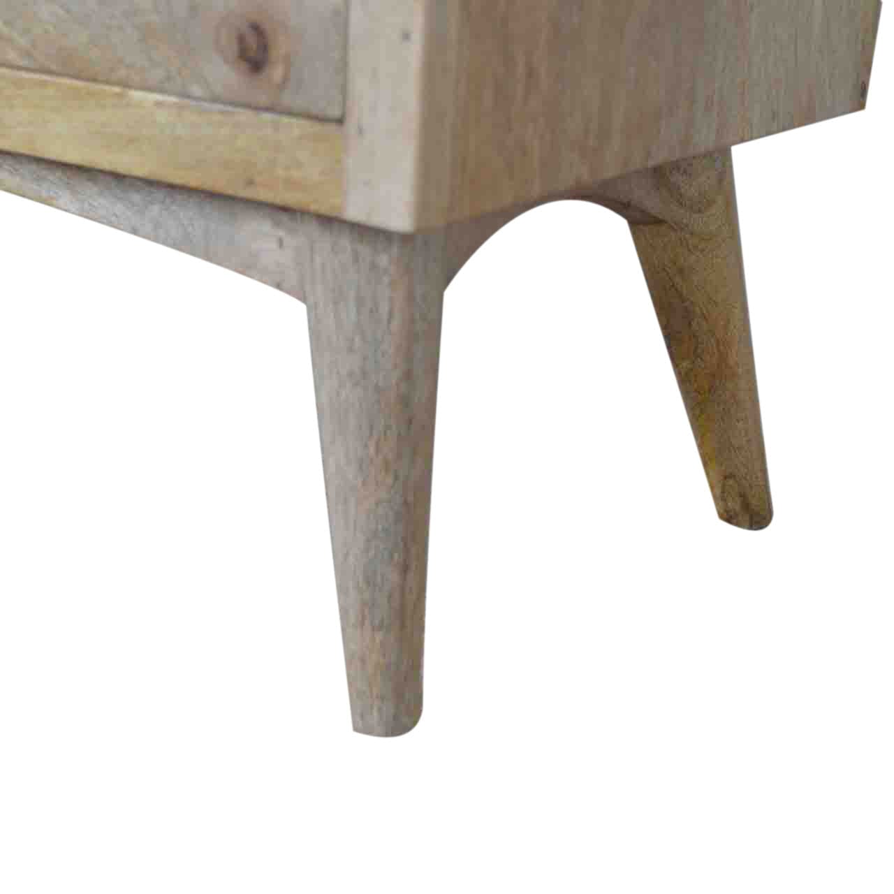 Mid-Century Modern 2 Drawer 2 Slot TV Stand - Solid Mango Wood Entertainment Center for Living Room - product view 8...