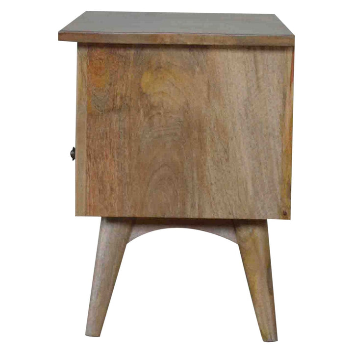 Mid-Century Modern 2 Drawer 2 Slot TV Stand - Solid Mango Wood Entertainment Center for Living Room - product view 5...