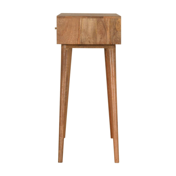Mid-Century Modern Acadia Console Table - Solid Mango Wood Hallway Console for Entryway - product view 7 showing...