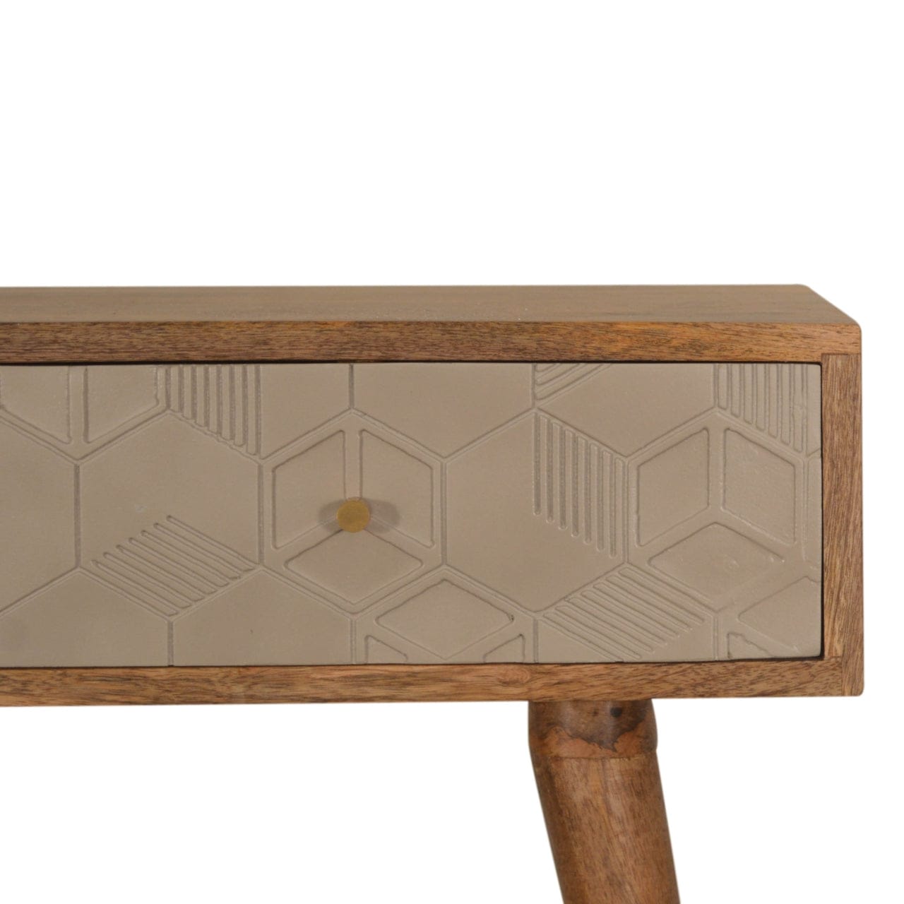 Mid-Century Modern Acadia Console Table - Solid Mango Wood Hallway Console for Entryway - product view 5 showing...