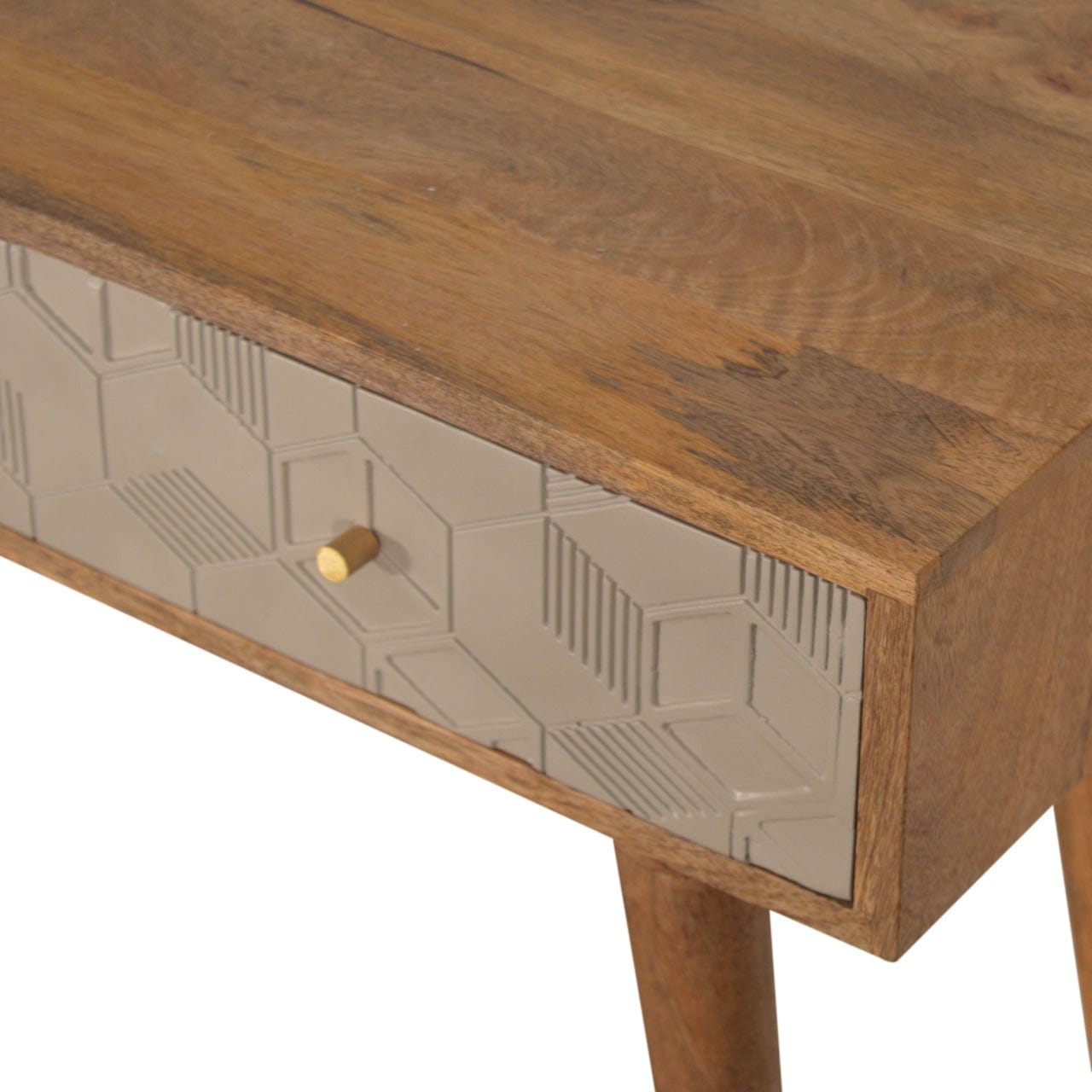 Mid-Century Modern Acadia Console Table - Solid Mango Wood Hallway Console for Entryway - product view 4 showing...