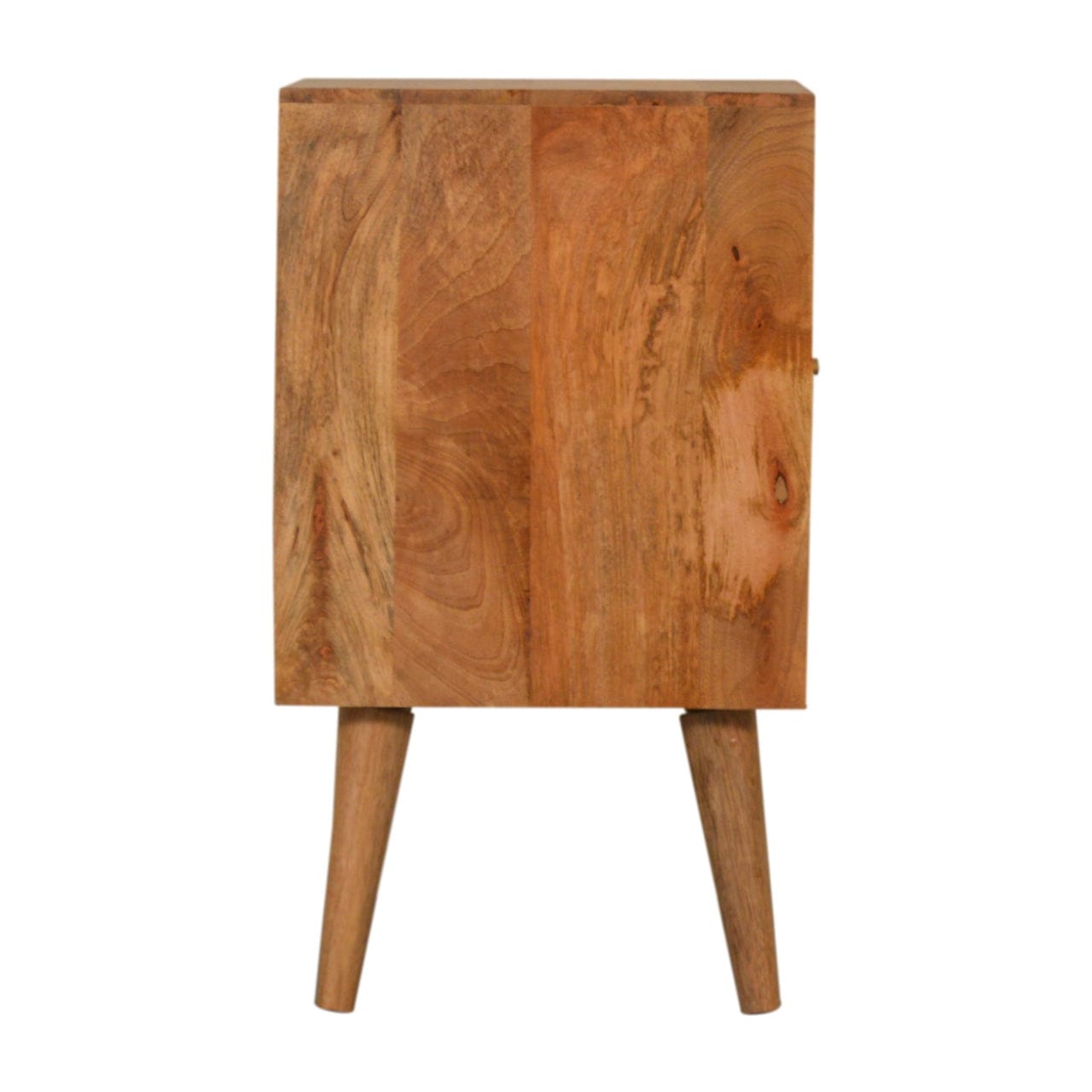 Mid-Century Modern Acadia Nightstand - Solid Mango Wood Bedside Table for Bedroom - product view 7 showing handcrafted...