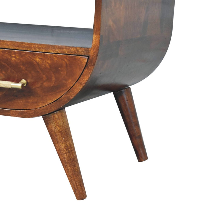 Mid-Century Modern Agra Coffee Table - Solid Mango Wood Center Table for Living Room - product view 7 showing handcrafted...