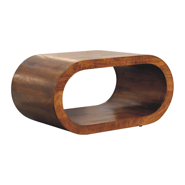 Handcrafted Coffee Table - Solid Mango Wood Center Table for Living Room - product view 4 showing handcrafted solid mango...