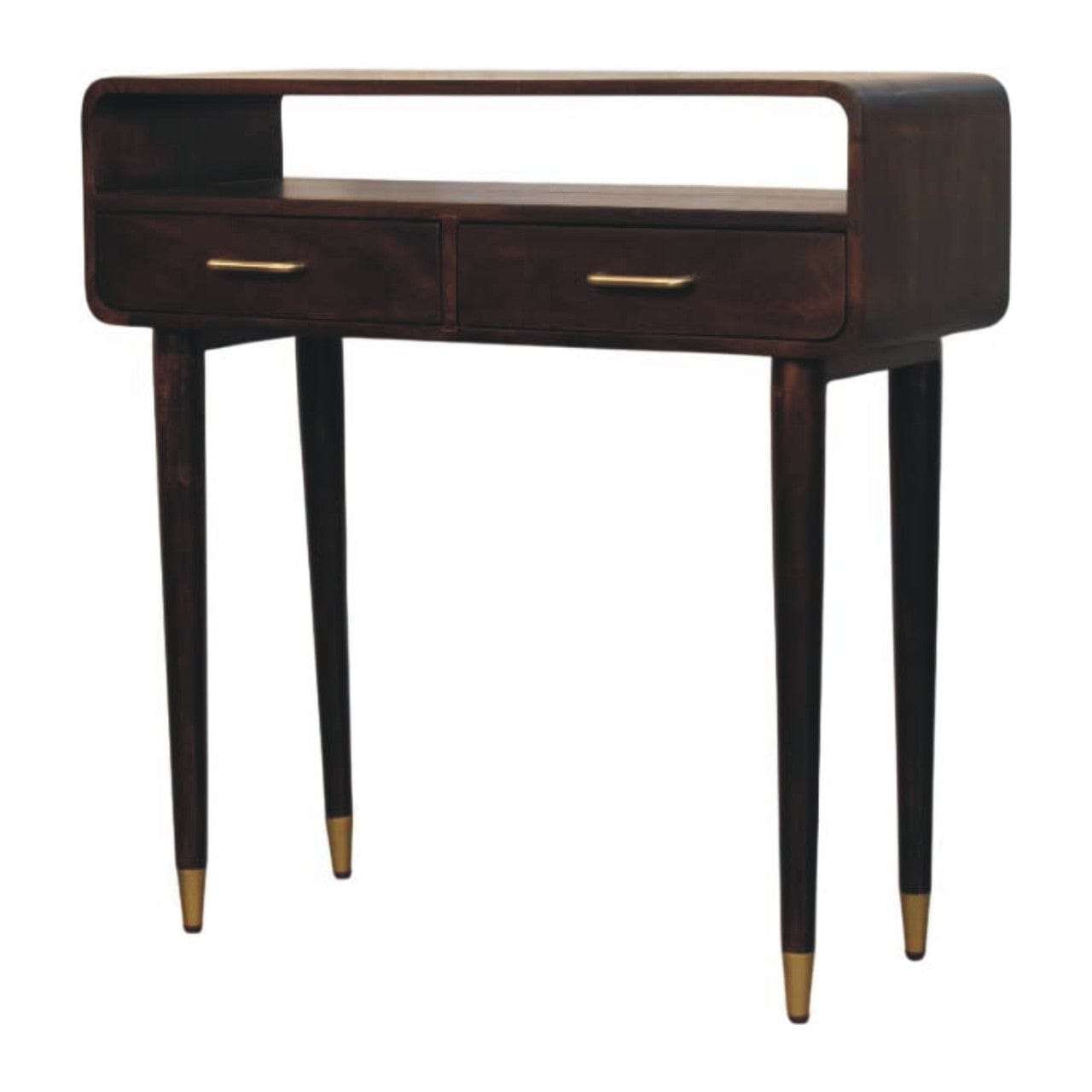 Mid-Century Modern Apollo Loop Console Desk - Entryway & Hallway Table in Solid Mango Wood - product view 2 showing...
