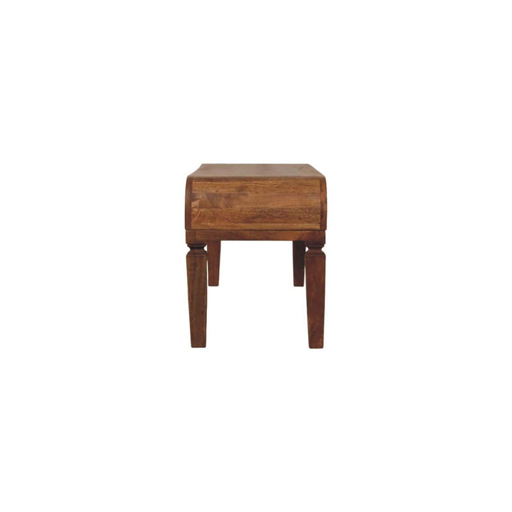 Arcus Coffee Table - Solid Mango Wood Center Table for Living Room - product view 9 showing handcrafted solid mango wood...