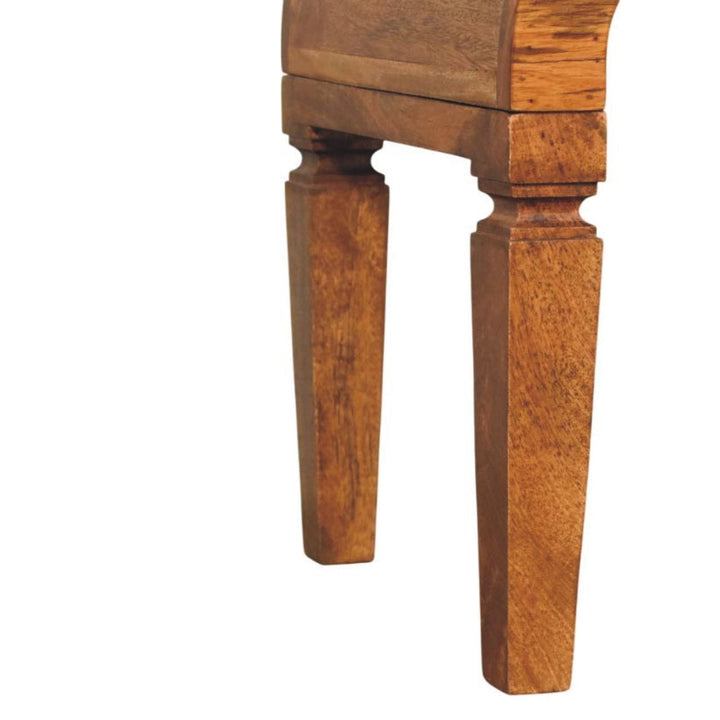 Arcus Coffee Table - Solid Mango Wood Center Table for Living Room - product view 8 showing handcrafted solid mango wood...