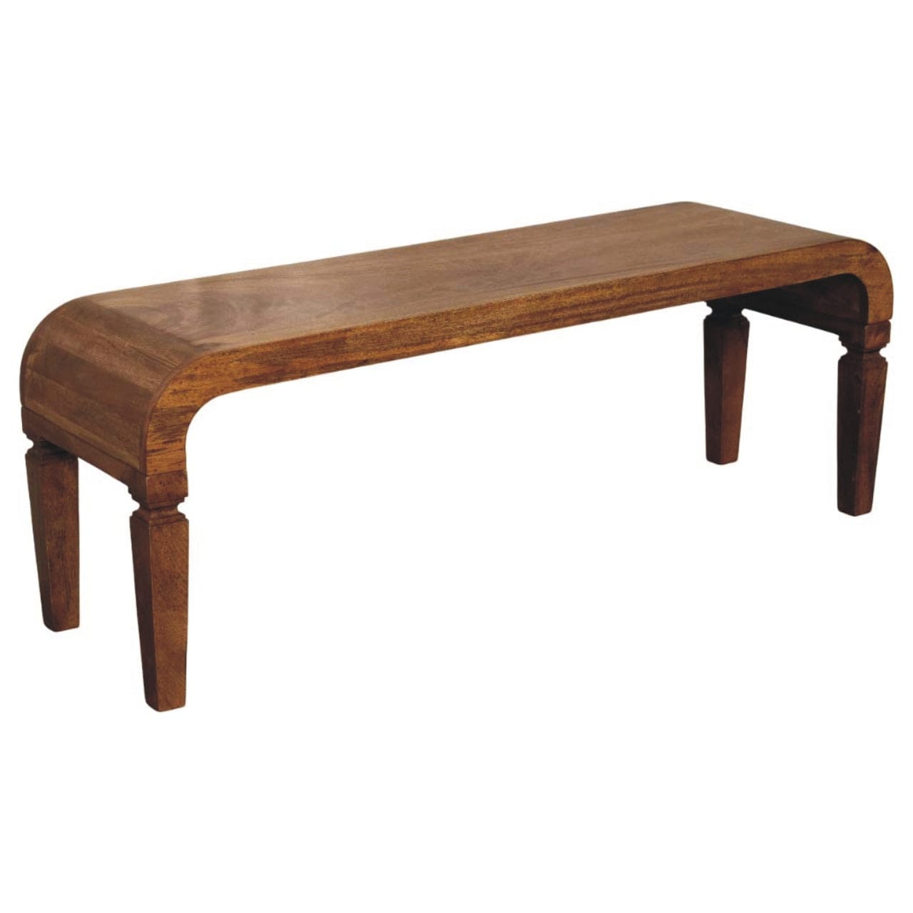 Arcus Coffee Table - Solid Mango Wood Center Table for Living Room - product view 6 showing handcrafted solid mango wood...