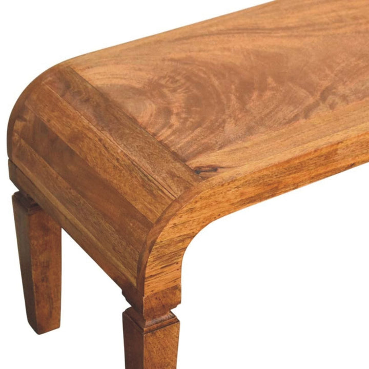 Arcus Coffee Table - Solid Mango Wood Center Table for Living Room - product view 5 showing handcrafted solid mango wood...