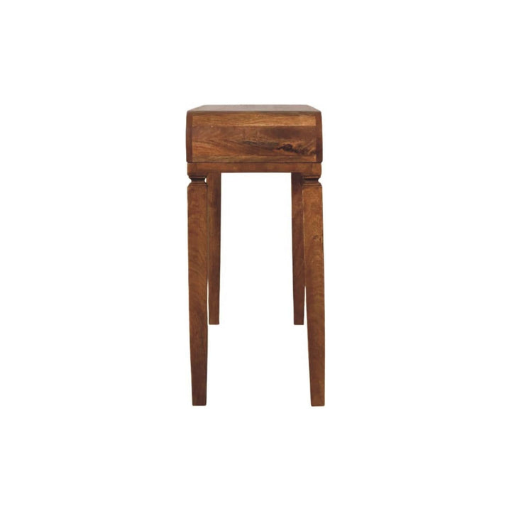 Arcus Console Table - Solid Mango Wood Hallway Console for Entryway - product view 8 showing handcrafted solid mango wood...