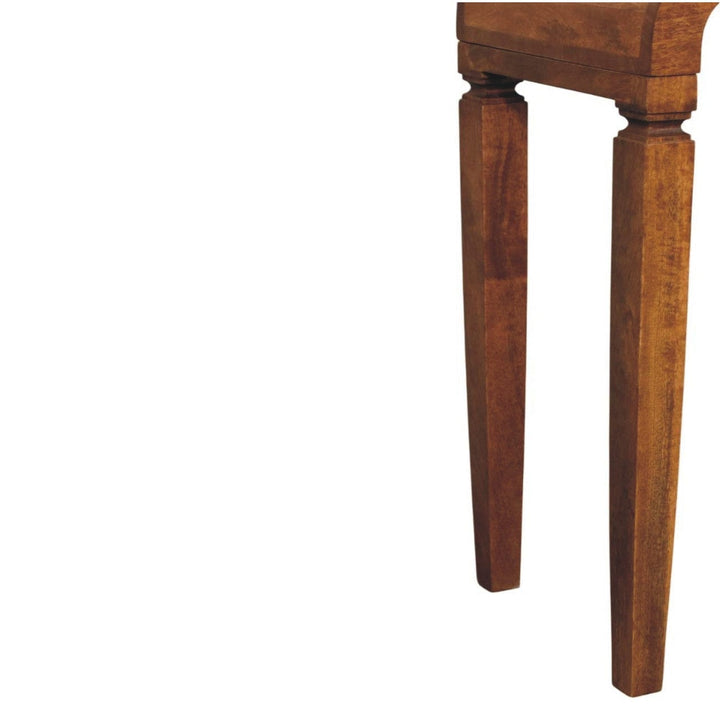 Arcus Console Table - Solid Mango Wood Hallway Console for Entryway - product view 7 showing handcrafted solid mango wood...