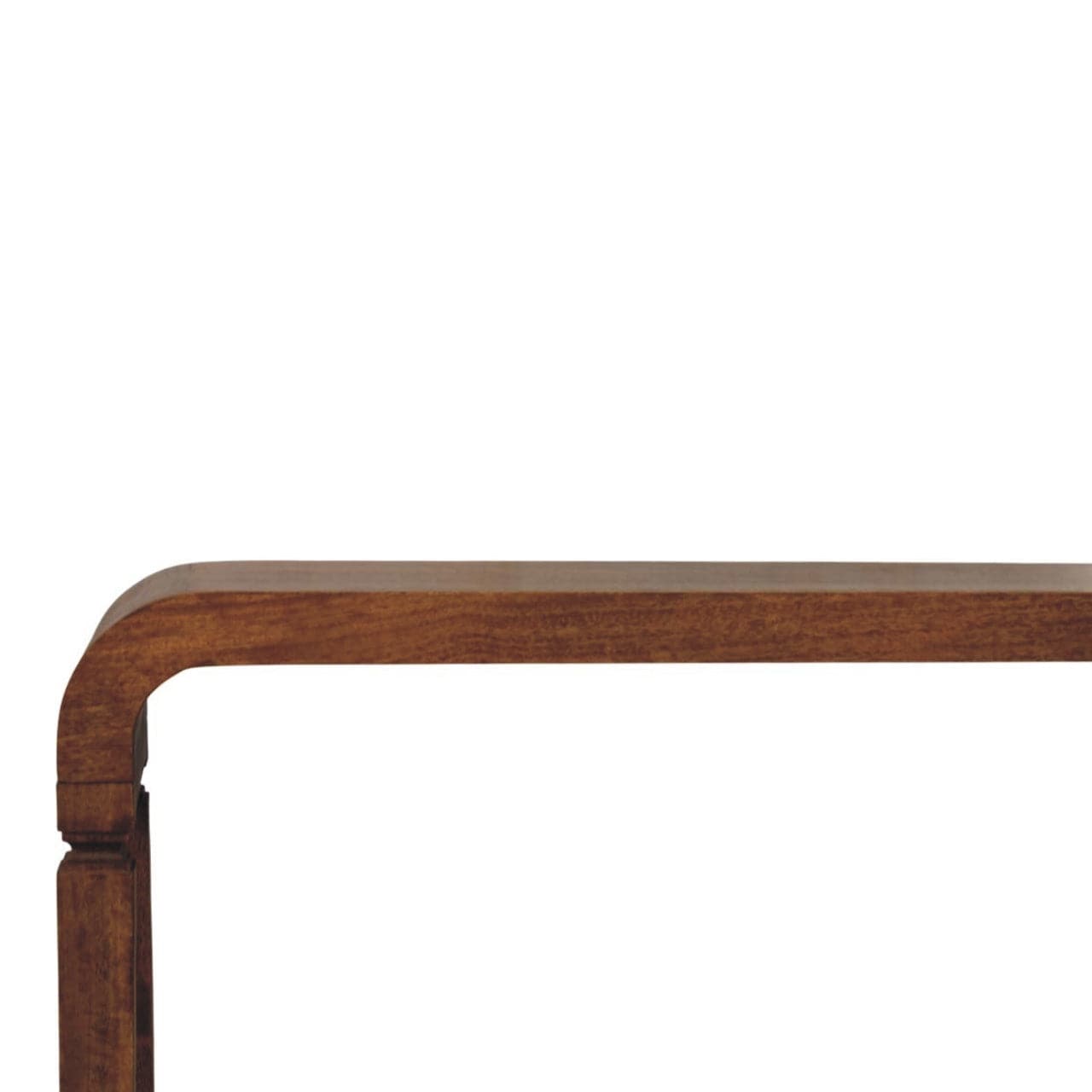 Arcus Console Table - Solid Mango Wood Hallway Console for Entryway - product view 4 showing handcrafted solid mango wood...