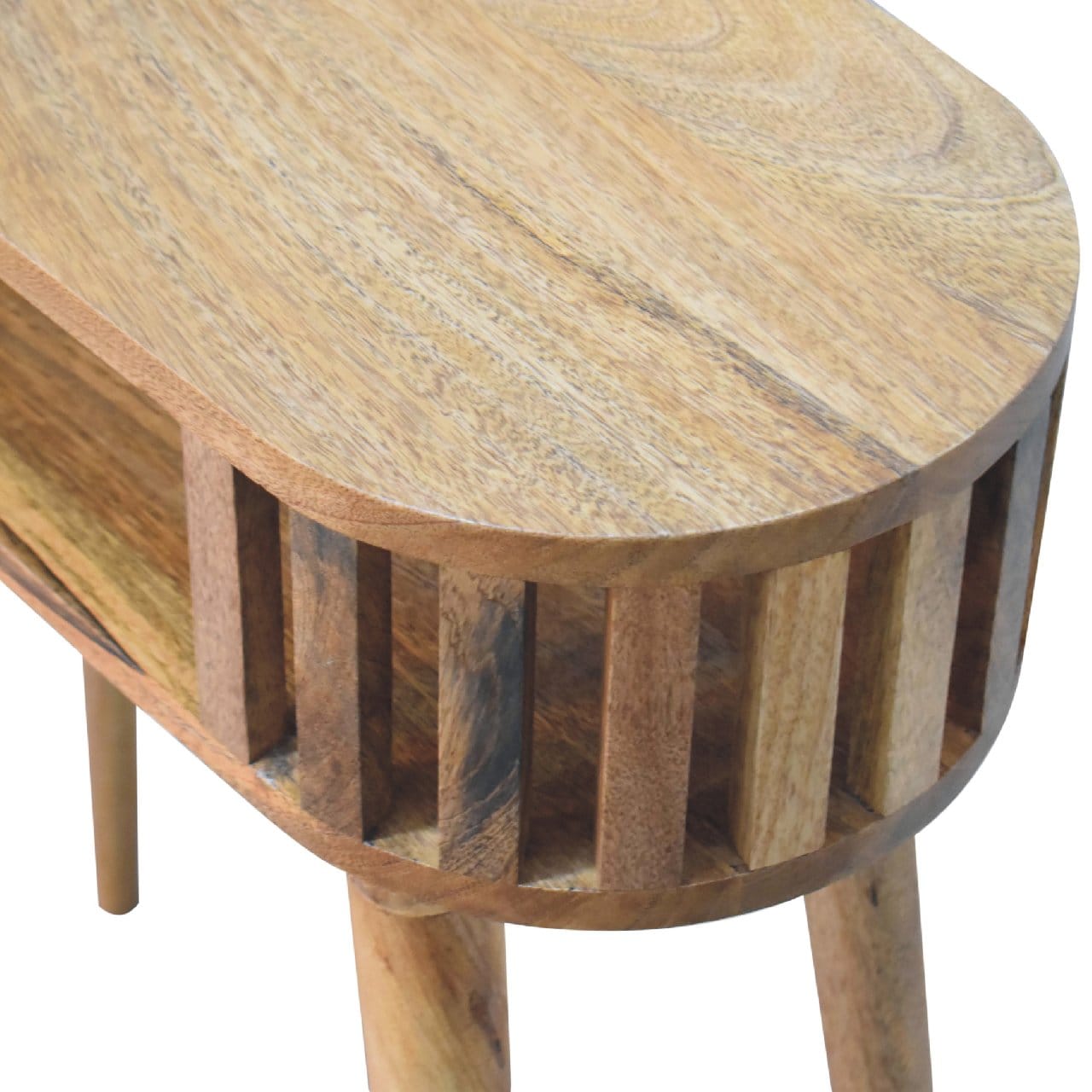 Mid-Century Modern Ariella Console Table - Solid Mango Wood Hallway Console for Entryway - product view 7 showing...