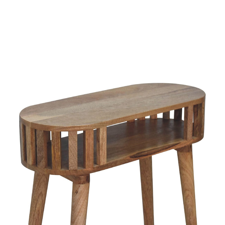 Mid-Century Modern Ariella Console Table - Solid Mango Wood Hallway Console for Entryway - product view 6 showing...