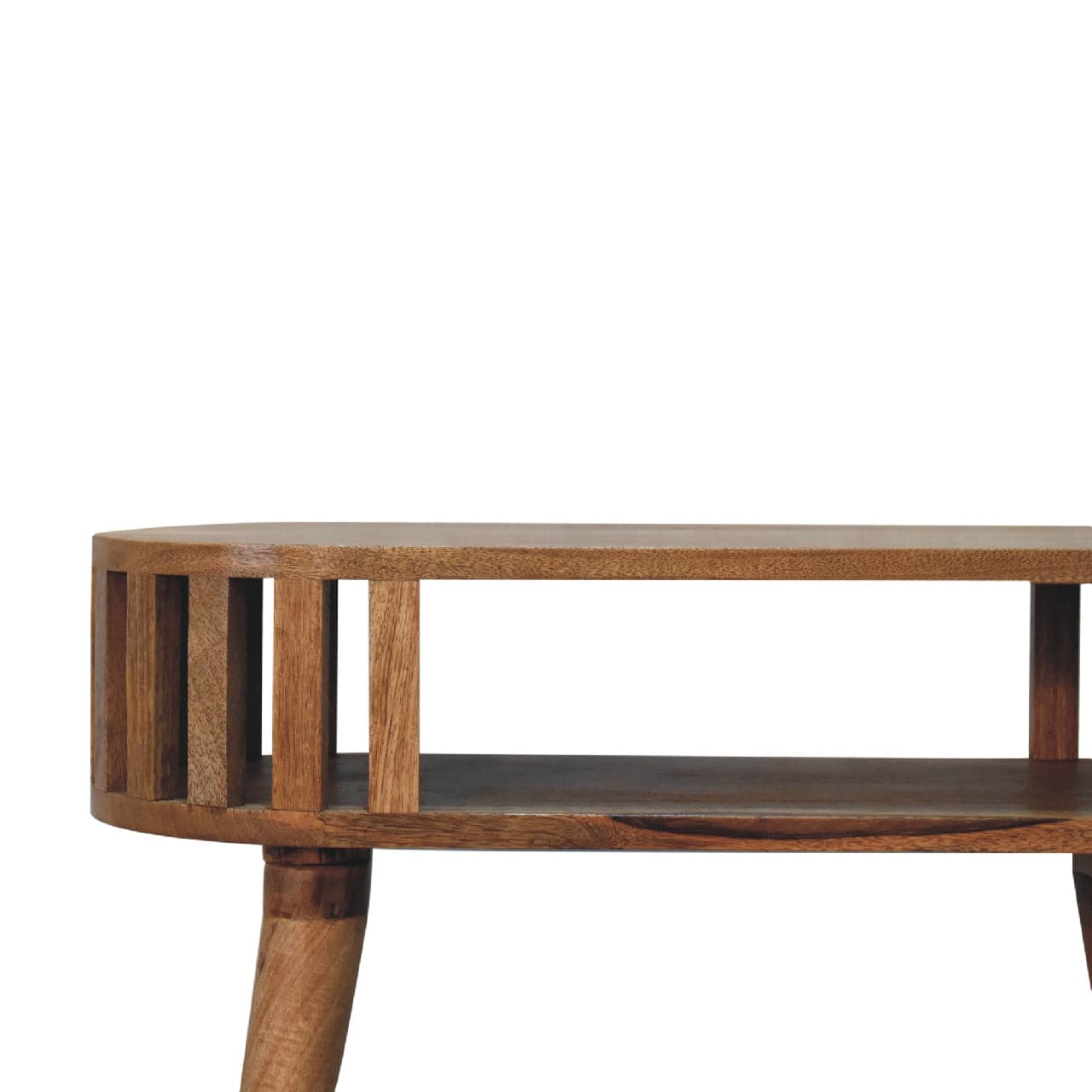 Mid-Century Modern Ariella Console Table - Solid Mango Wood Hallway Console for Entryway - product view 5 showing...