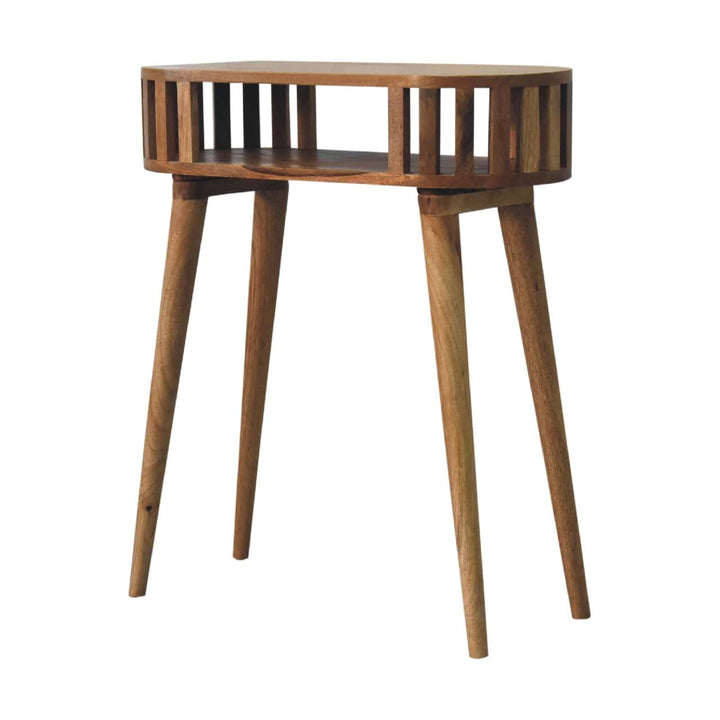 Mid-Century Modern Ariella Console Table - Solid Mango Wood Hallway Console for Entryway - product view 3 showing...
