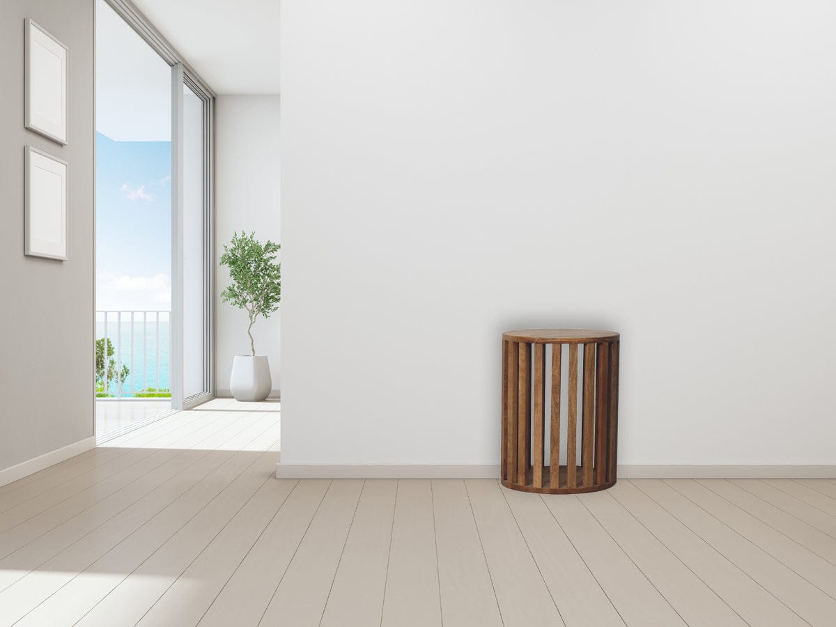 Mid-Century Modern Ariella End Table - Solid Mango Wood Side Table for Living Room - product view 8 showing handcrafted...