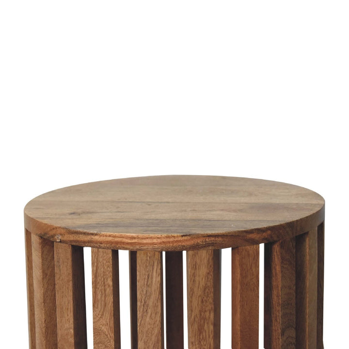 Mid-Century Modern Ariella End Table - Solid Mango Wood Side Table for Living Room - product view 4 showing handcrafted...