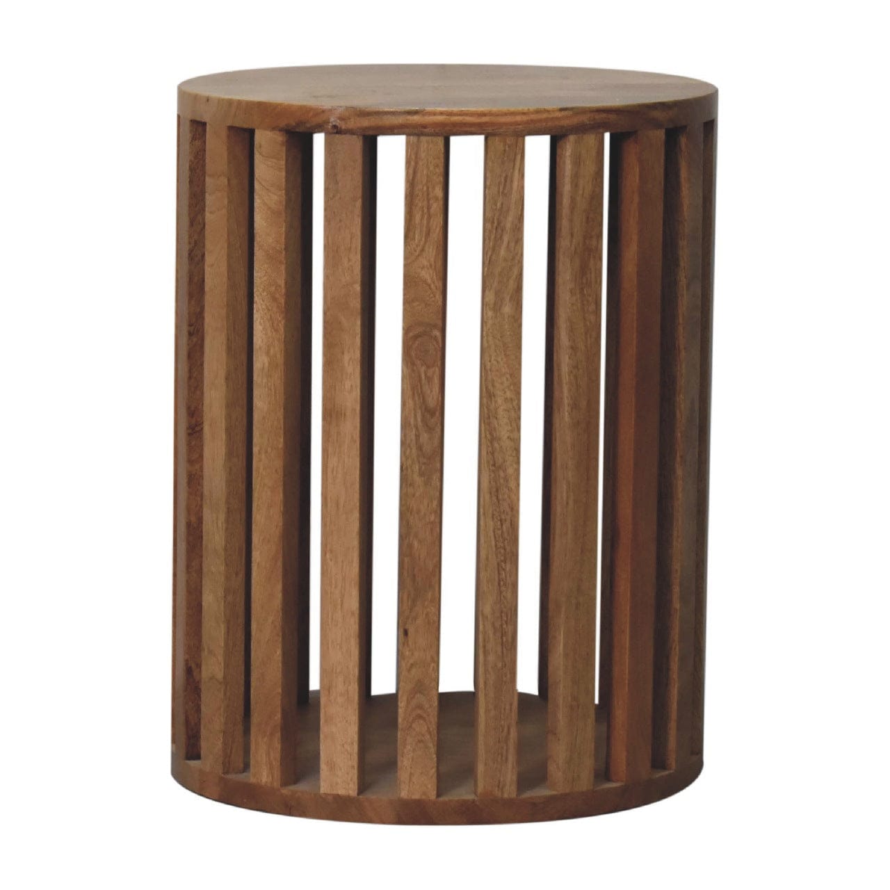 Mid-Century Modern Ariella End Table - Solid Mango Wood Side Table for Living Room - main view showing handcrafted solid...