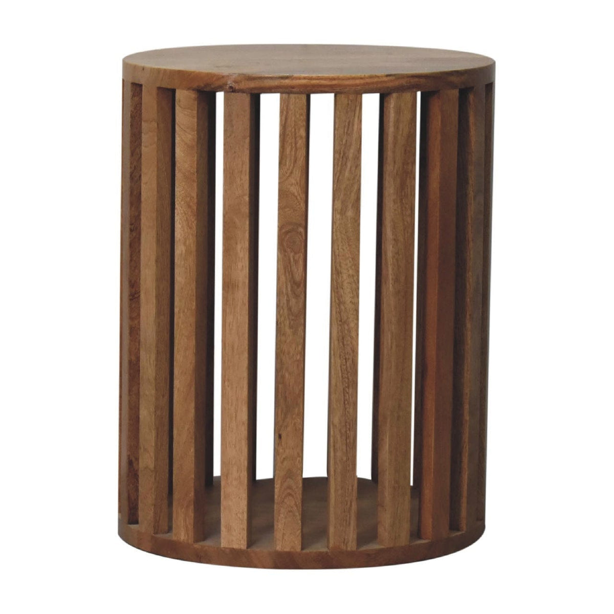 Mid-Century Modern Ariella End Table - Solid Mango Wood Side Table for Living Room - main view showing handcrafted solid...