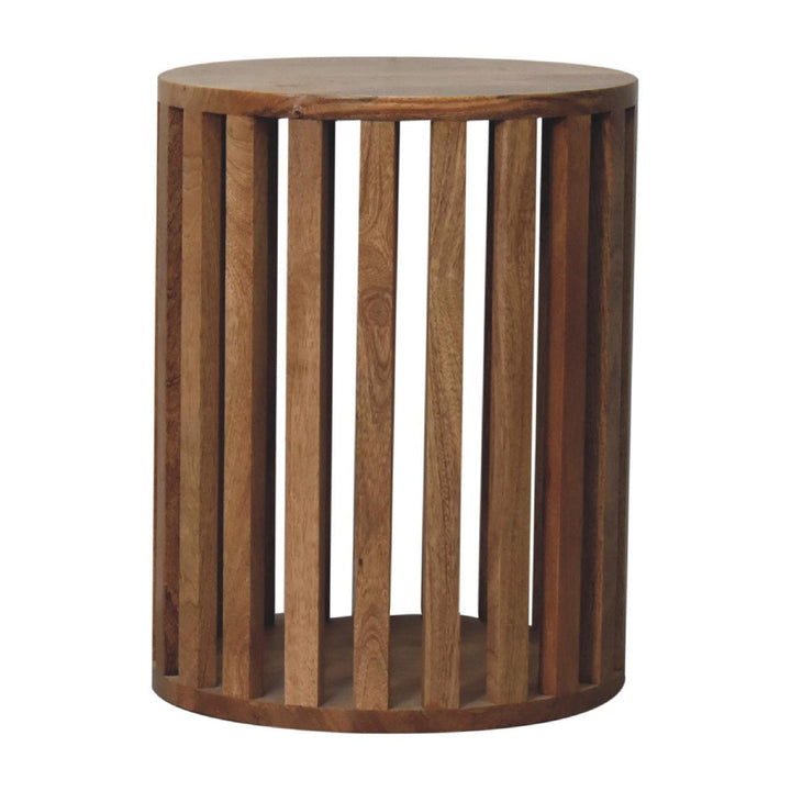 Mid-Century Modern Ariella End Table - Solid Mango Wood Side Table for Living Room - main view showing handcrafted solid...