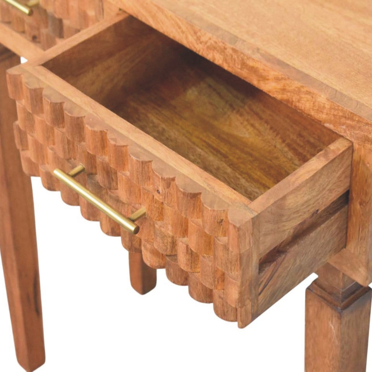 Mid-Century Modern Arno Console Table - Solid Mango Wood Hallway Console for Entryway - product view 6 showing...