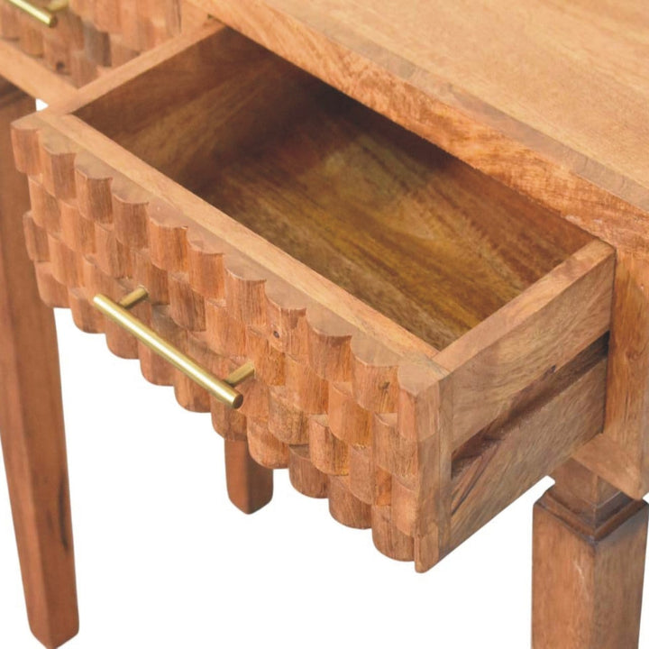 Mid-Century Modern Arno Console Table - Solid Mango Wood Hallway Console for Entryway - product view 6 showing...