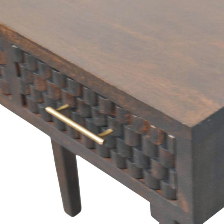 Mid-Century Modern Arno Console Table - Solid Mango Wood Hallway Console for Entryway - product view 5 showing...