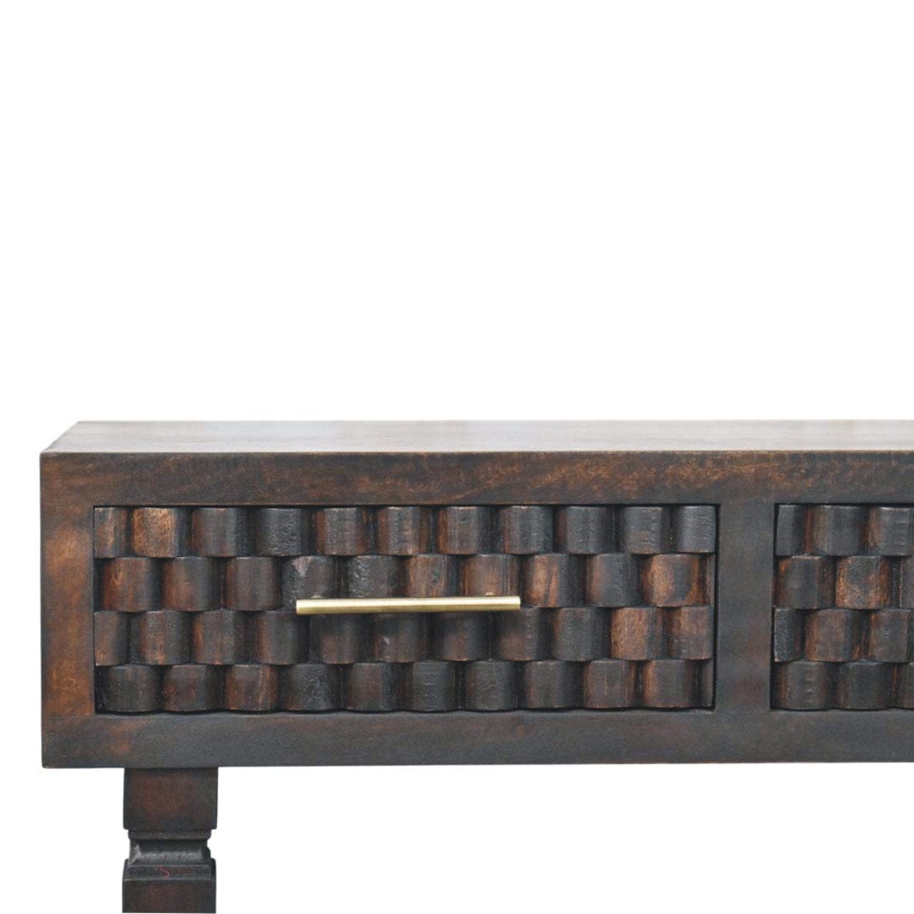 Mid-Century Modern Arno Console Table - Solid Mango Wood Hallway Console for Entryway - product view 4 showing...