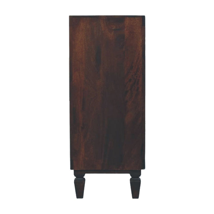 Farmhouse Arno Dresser - Solid Mango Wood Storage Chest for Bedroom - product view 7 showing handcrafted solid mango wood...