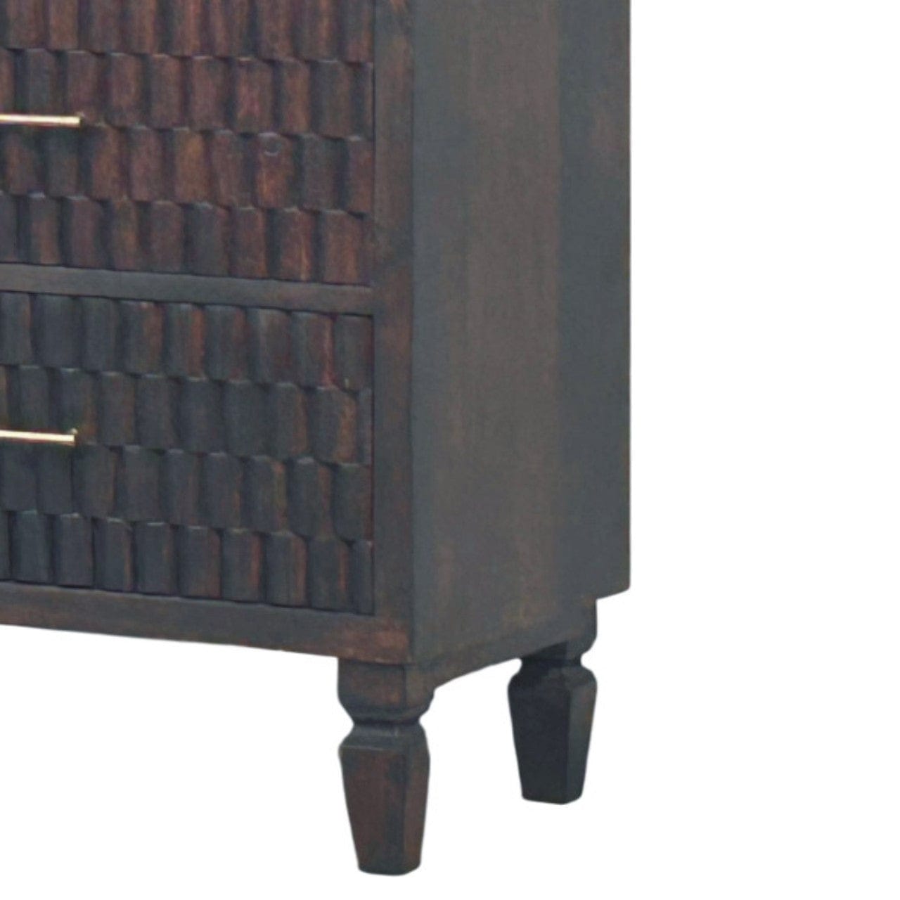 Farmhouse Arno Dresser - Solid Mango Wood Storage Chest for Bedroom - product view 6 showing handcrafted solid mango wood...