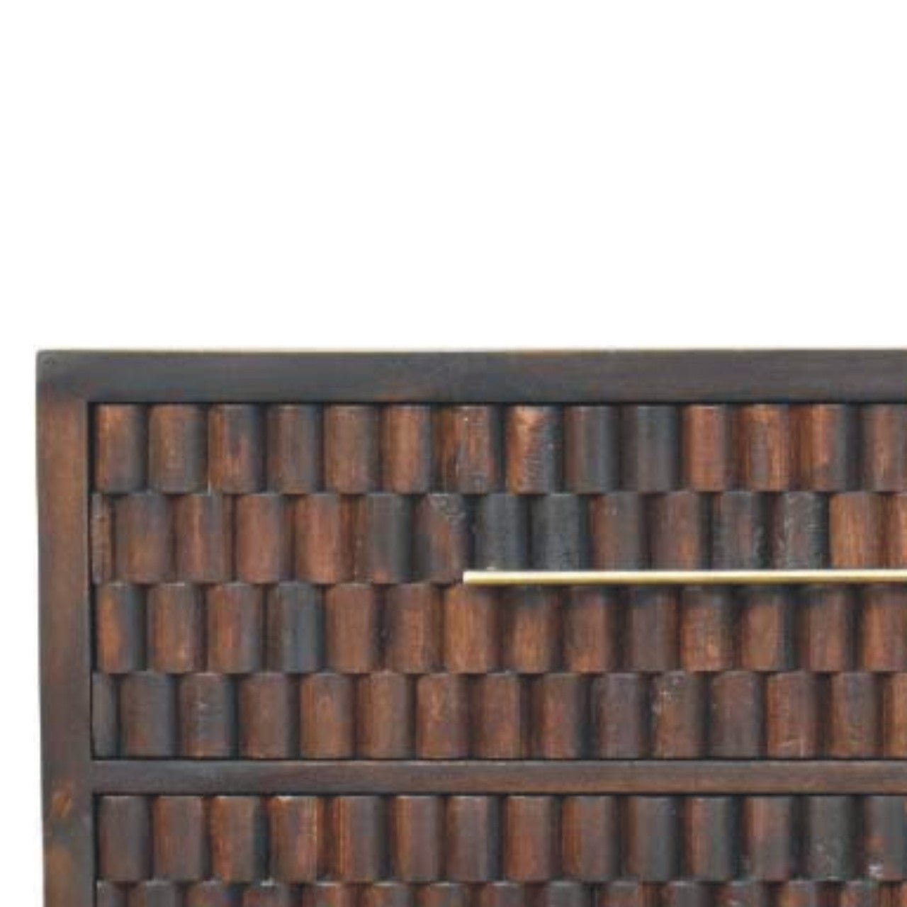 Farmhouse Arno Dresser - Solid Mango Wood Storage Chest for Bedroom - product view 4 showing handcrafted solid mango wood...