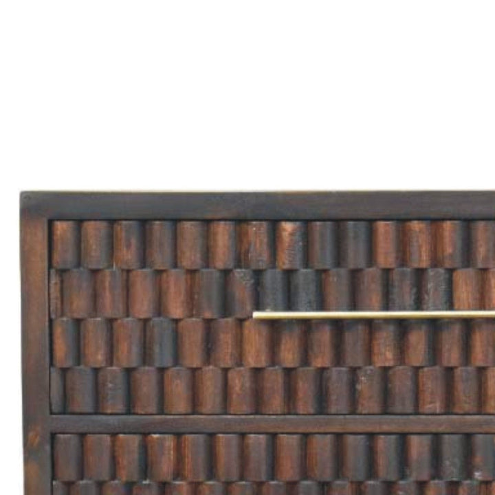 Farmhouse Arno Dresser - Solid Mango Wood Storage Chest for Bedroom - product view 4 showing handcrafted solid mango wood...
