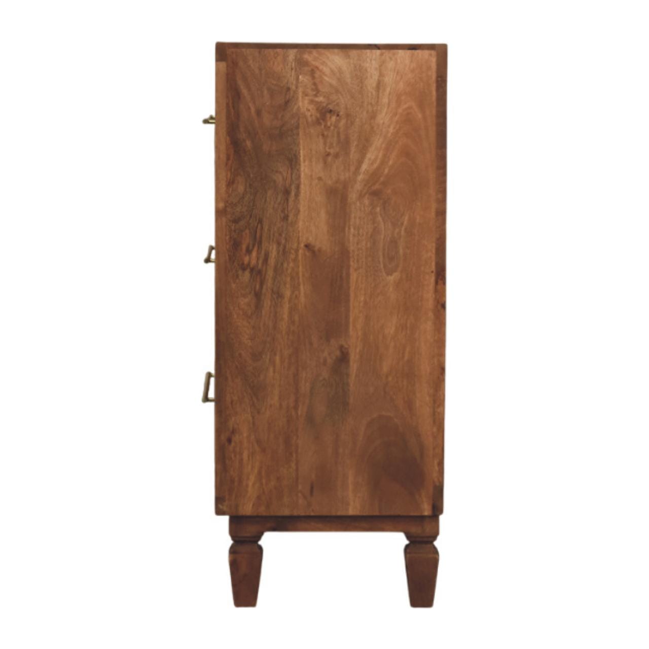 Mid-Century Modern Arno Dresser - Solid Mango Wood Storage Chest for Bedroom - product view 8 showing handcrafted solid...