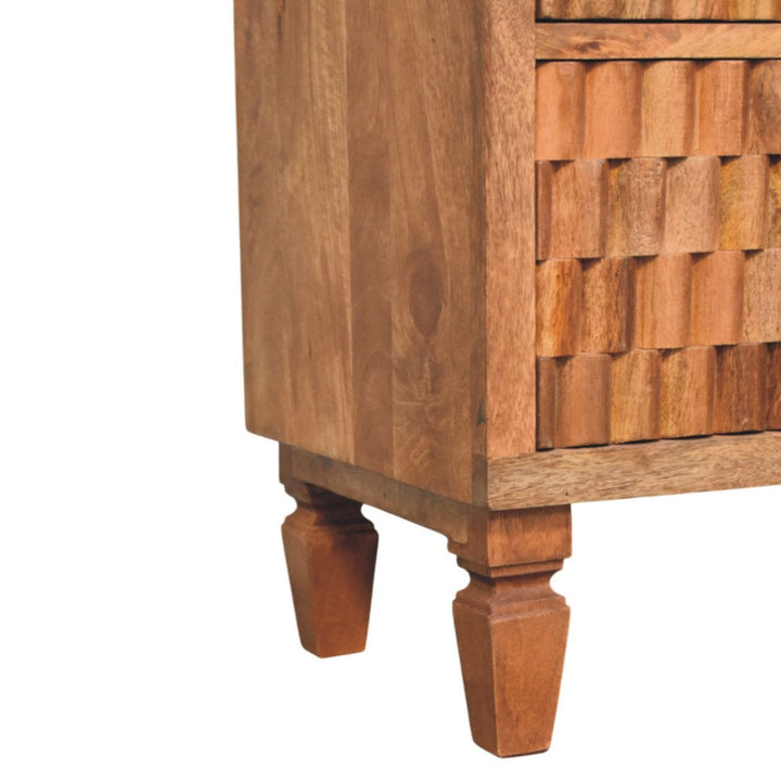 Mid-Century Modern Arno Dresser - Solid Mango Wood Storage Chest for Bedroom - product view 7 showing handcrafted solid...