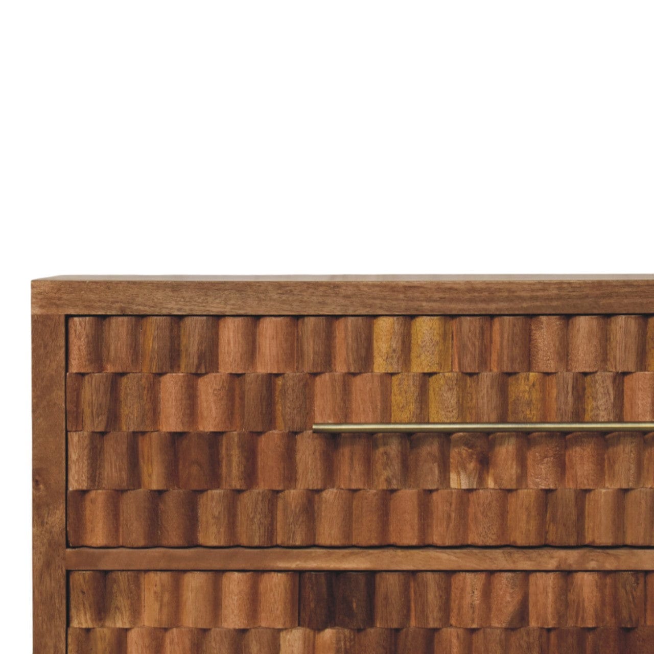 Mid-Century Modern Arno Dresser - Solid Mango Wood Storage Chest for Bedroom - product view 4 showing handcrafted solid...