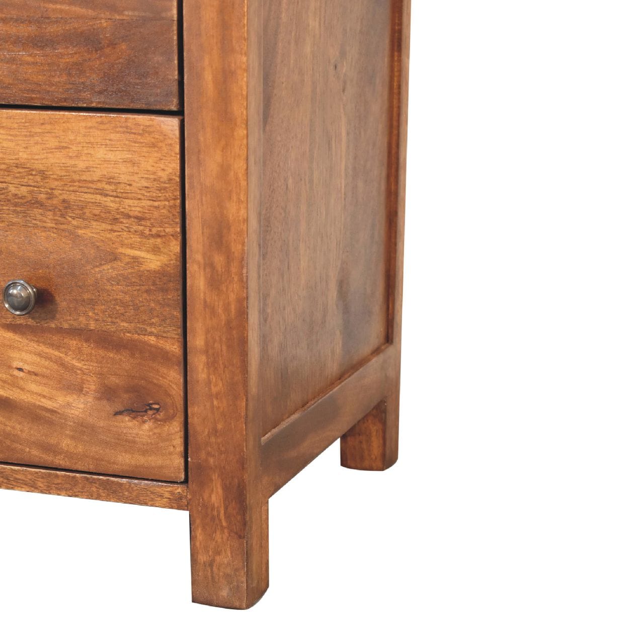 Mid-Century Modern Aspen Dresser - Solid Mango Wood Storage Chest for Bedroom - product view 8 showing handcrafted solid...