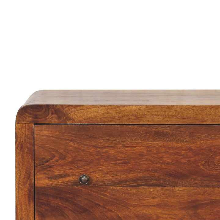 Mid-Century Modern Aspen Dresser - Solid Mango Wood Storage Chest for Bedroom - product view 5 showing handcrafted solid...