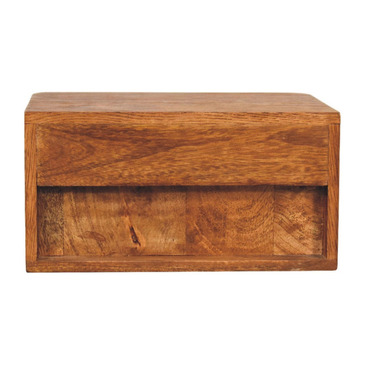 Mid-Century Modern Aurelia Floating Nightstand - Solid Mango Wood Bedside Table for Bedroom - product view 8 showing...