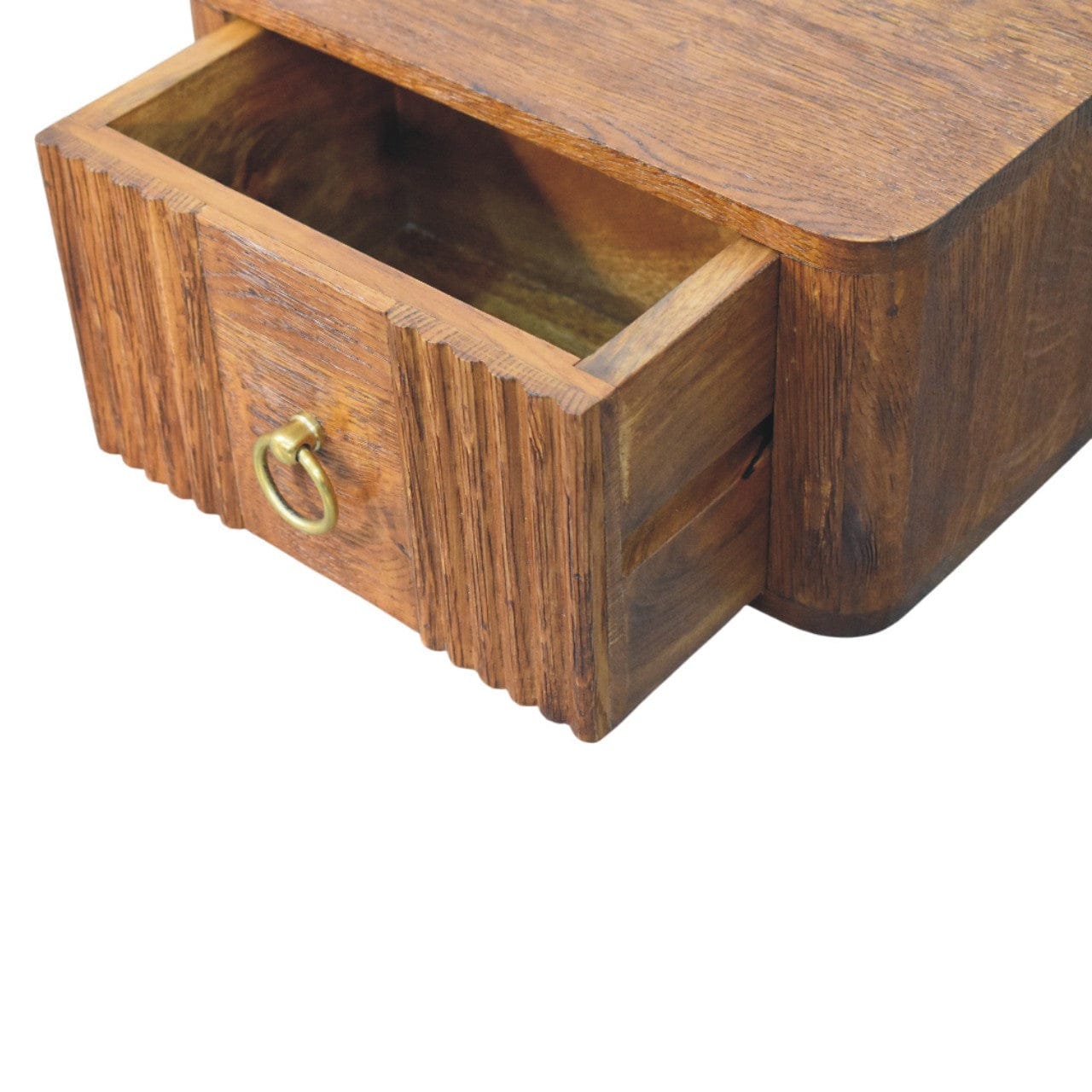 Mid-Century Modern Aurelia Floating Nightstand - Solid Mango Wood Bedside Table for Bedroom - product view 6 showing...