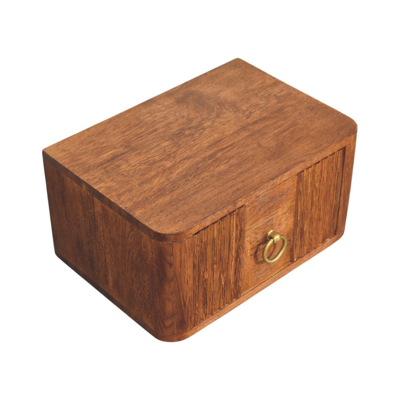 Mid-Century Modern Aurelia Floating Nightstand - Solid Mango Wood Bedside Table for Bedroom - product view 4 showing...