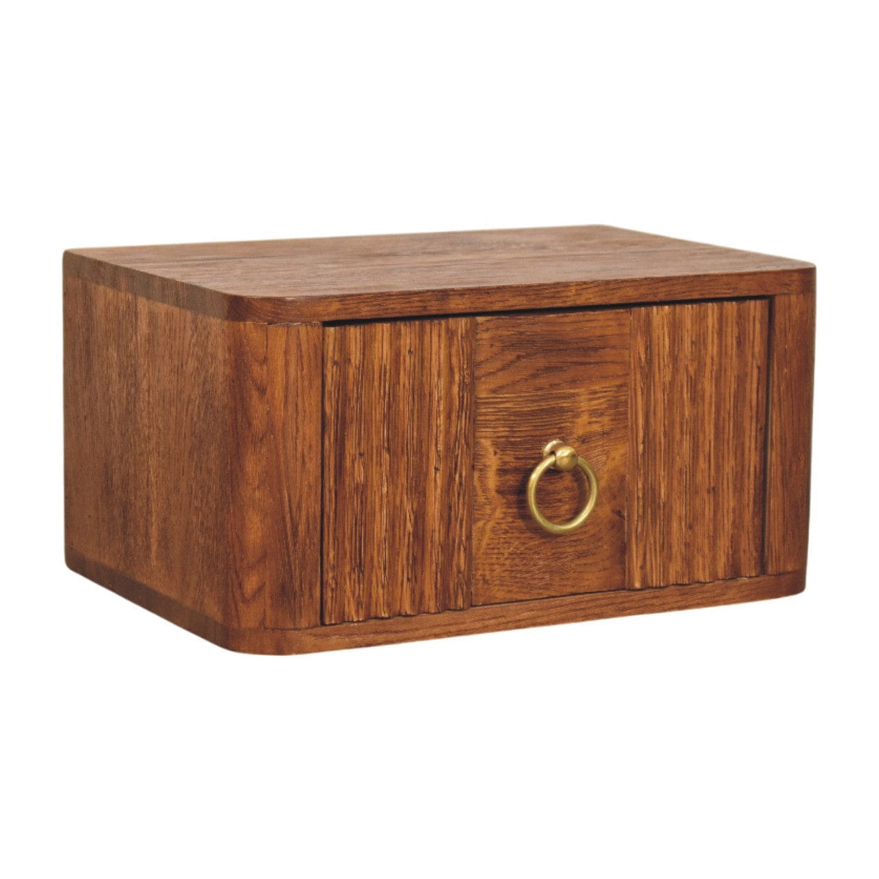 Mid-Century Modern Aurelia Floating Nightstand - Solid Mango Wood Bedside Table for Bedroom - product view 2 showing...