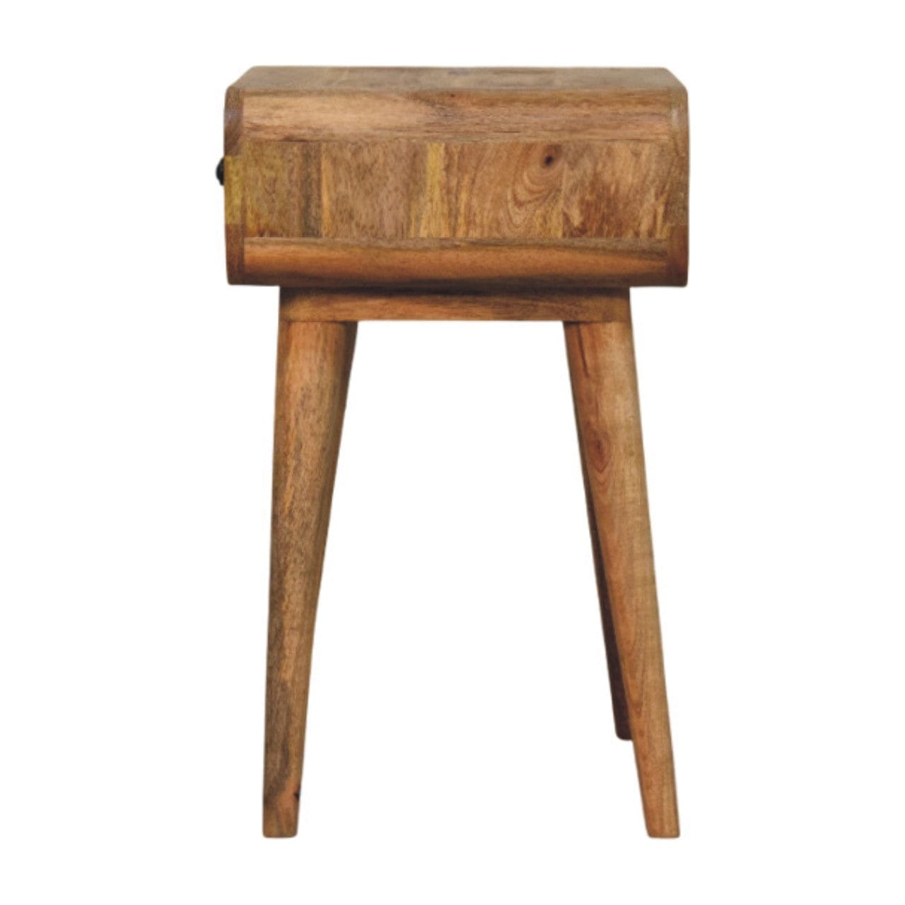 Mid-Century Modern Avora Oak-ish Nightstand - Solid Mango Wood Bedside Table for Bedroom - product view 8 showing...