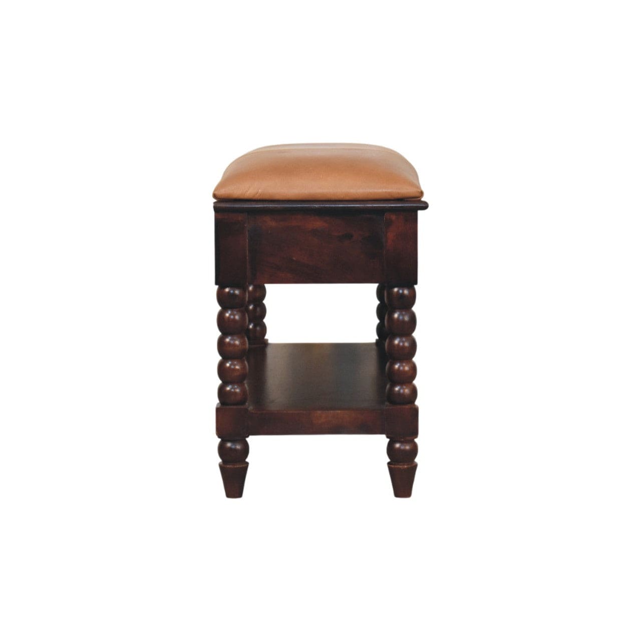 Mid-Century Modern Barclay Storage Bench - Solid Mango Wood Seating Furniture for Entryway - product view 8 showing...
