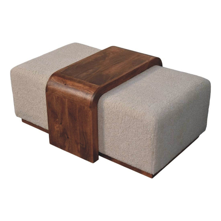 Mid-Century Modern Bench - Solid Mango Wood Seating Furniture for Living Room - product view 5 showing handcrafted solid...