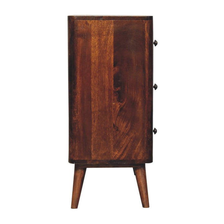 Mid-Century Modern Bera Dresser - Solid Mango Wood Storage Chest for Bedroom - product view 9 showing handcrafted solid...