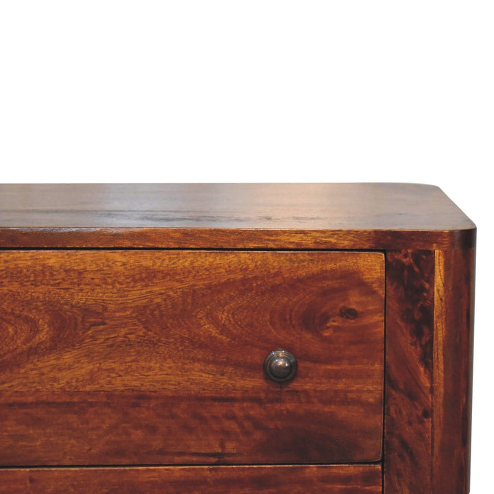 Mid-Century Modern Bera Dresser - Solid Mango Wood Storage Chest for Bedroom - product view 5 showing handcrafted solid...
