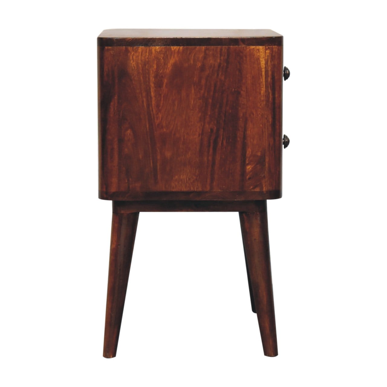 Mid-Century Modern Bera Nightstand - Solid Mango Wood Bedside Table for Bedroom - product view 8 showing handcrafted...